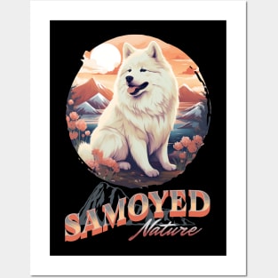 Samoyed Nature Retro Posters and Art